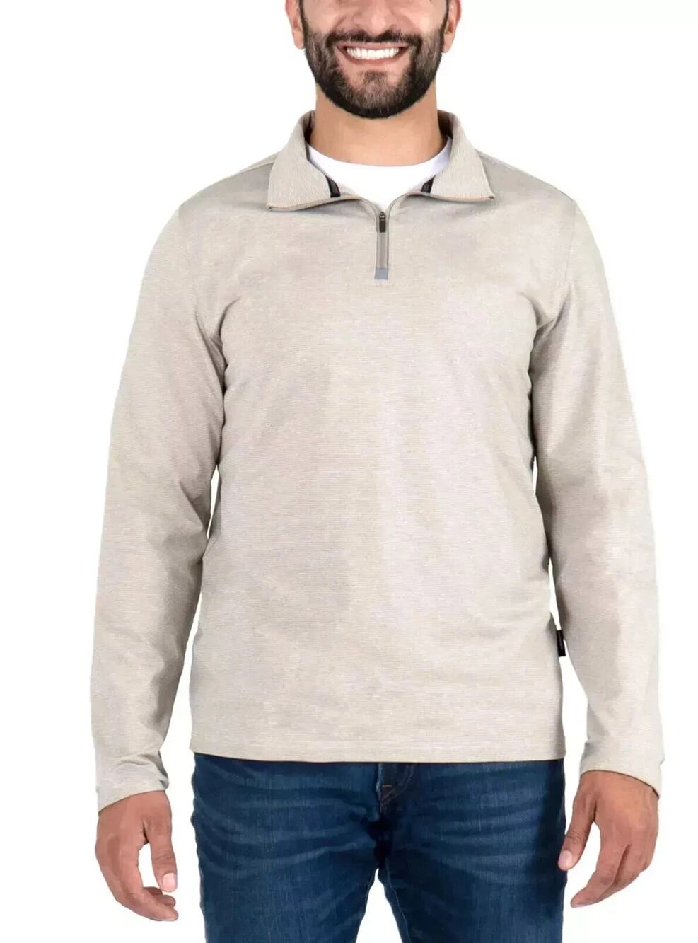 Gerry Mens 1/4 Zip Pullover XL Tan Long Sleeve Stretch Golf Athletic Performance